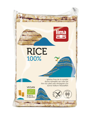 Lima Rijstwafels dun rechthoekig mz glutenvrij bio 130g